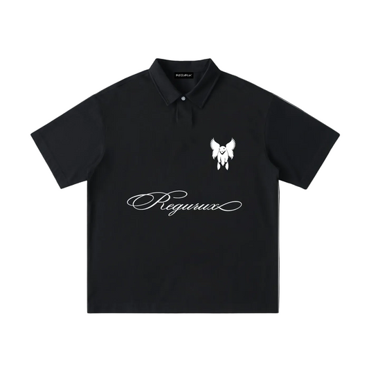 Loose Cotton Short-Sleeve Polo Shirt