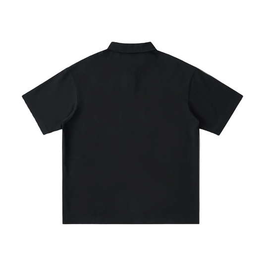 Loose Cotton Short-Sleeve Polo Shirt